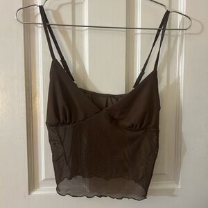 Brown Sheer Camisole Top